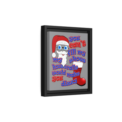 santa's shoes - framed canvas art (grey)