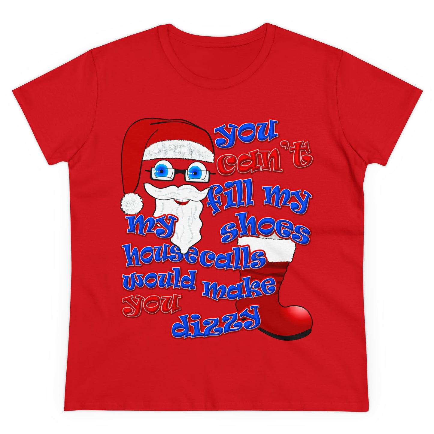 santa's shoes - Women's Midweight Cotton Tee