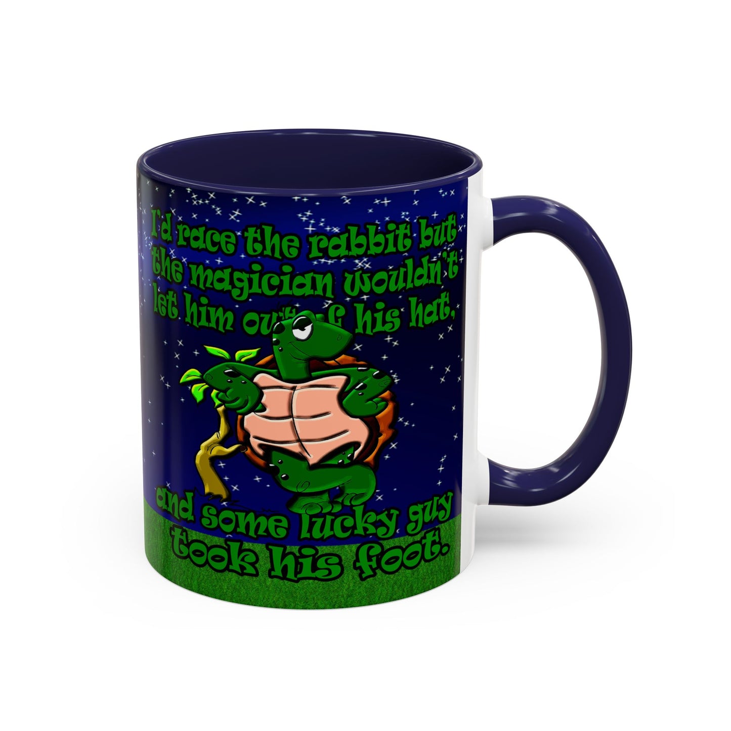 turtle race - Accent Mug ('snoops' background)