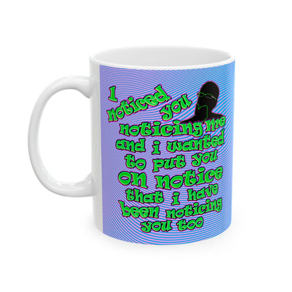 noticed you noticing - White Mug (light blue-purple wave)