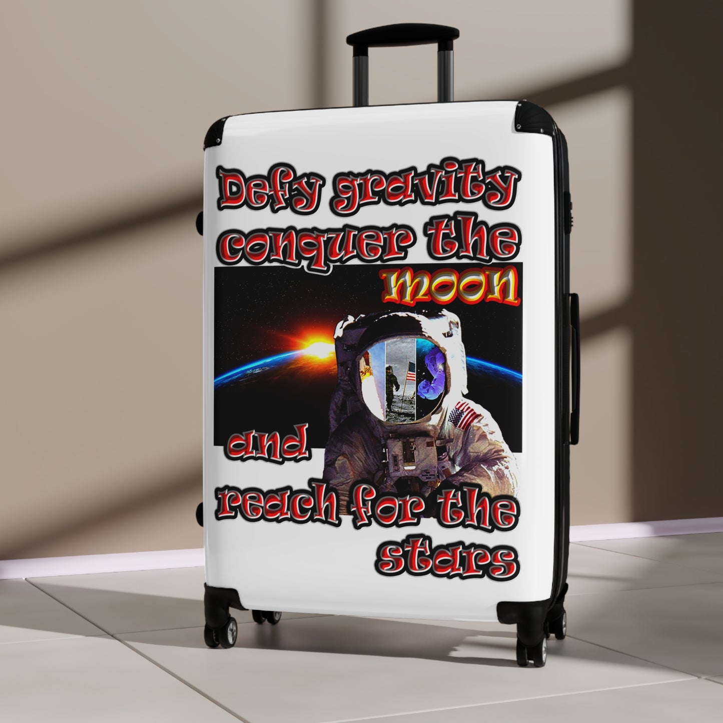 defy conquer reach - Suitcase (white)