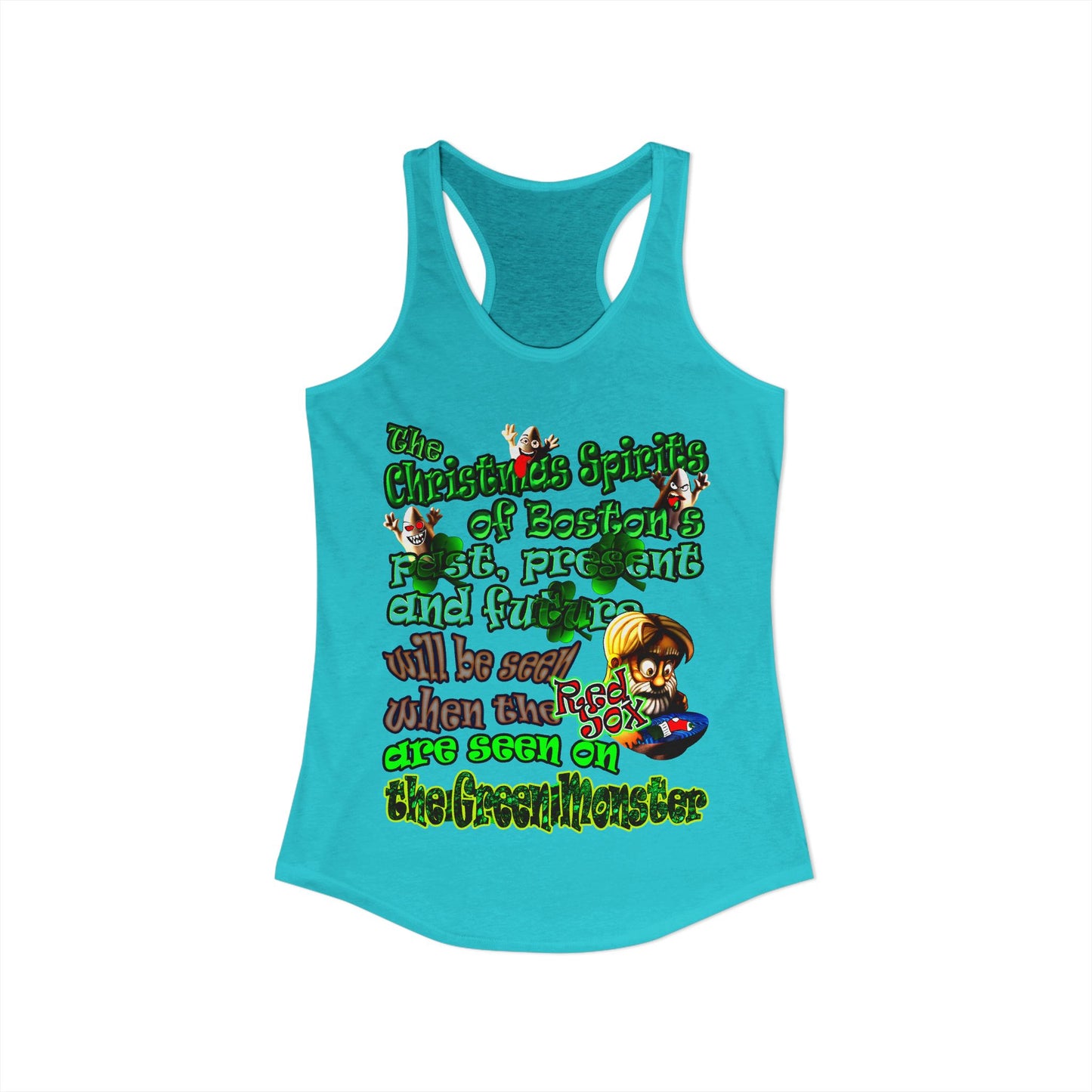 christmas spirits of boston - Women's Ideal Racerback Tank