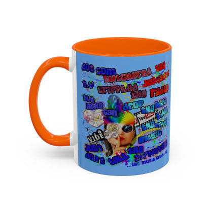 drop the beat - Accent Mug (light blue)