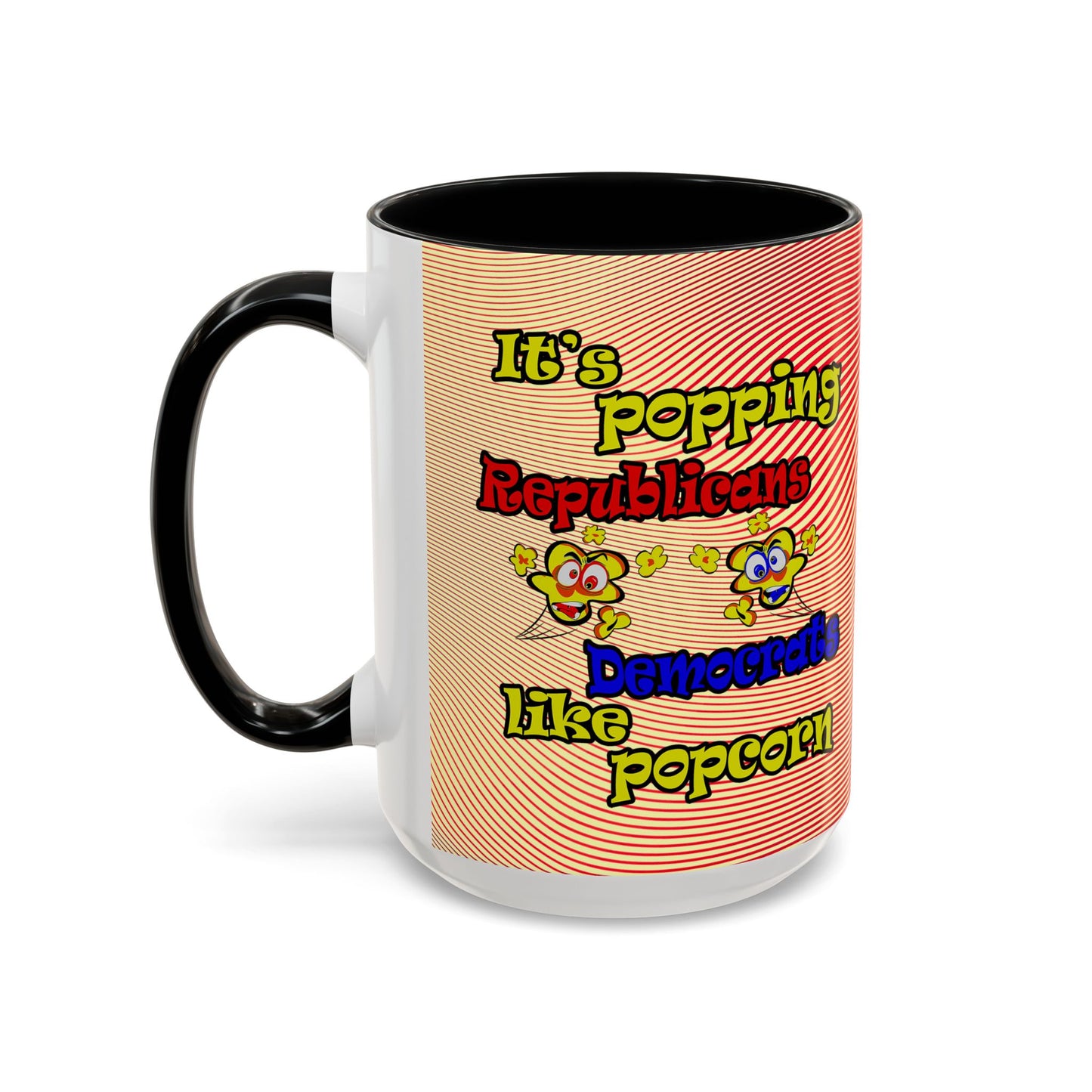 popping like popcorn - Accent Mug (yellow-orange wave)