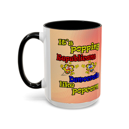 popping like popcorn - Accent Mug (yellow-orange wave)
