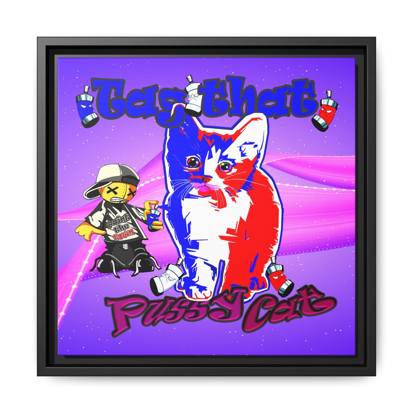 tag that - framed canvas art (purple-pink wave)