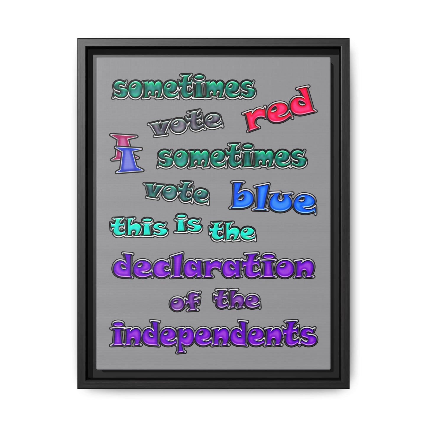 declaration of the independents - framed canvas art (grey)