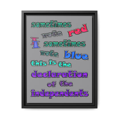 declaration of the independents - framed canvas art (grey)