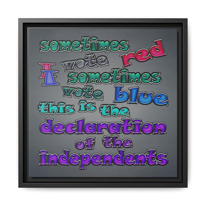 declaration of the independents - framed canvas art (grey-light grey)