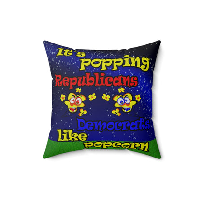 popping like popcorn - Spun Polyester Square Pillow - ('snoops' background)