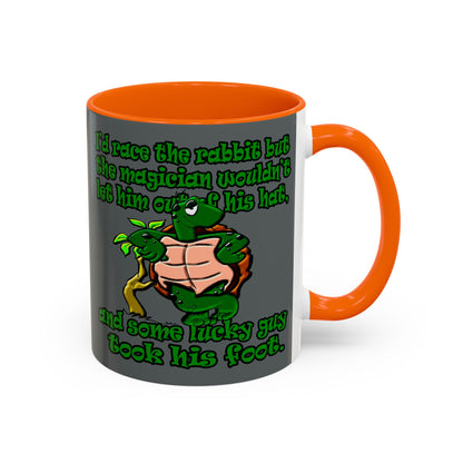 turtle race - Accent Mug (dark grey)