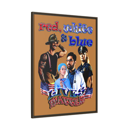 rw&b lives matter - framed canvas art (light brown)
