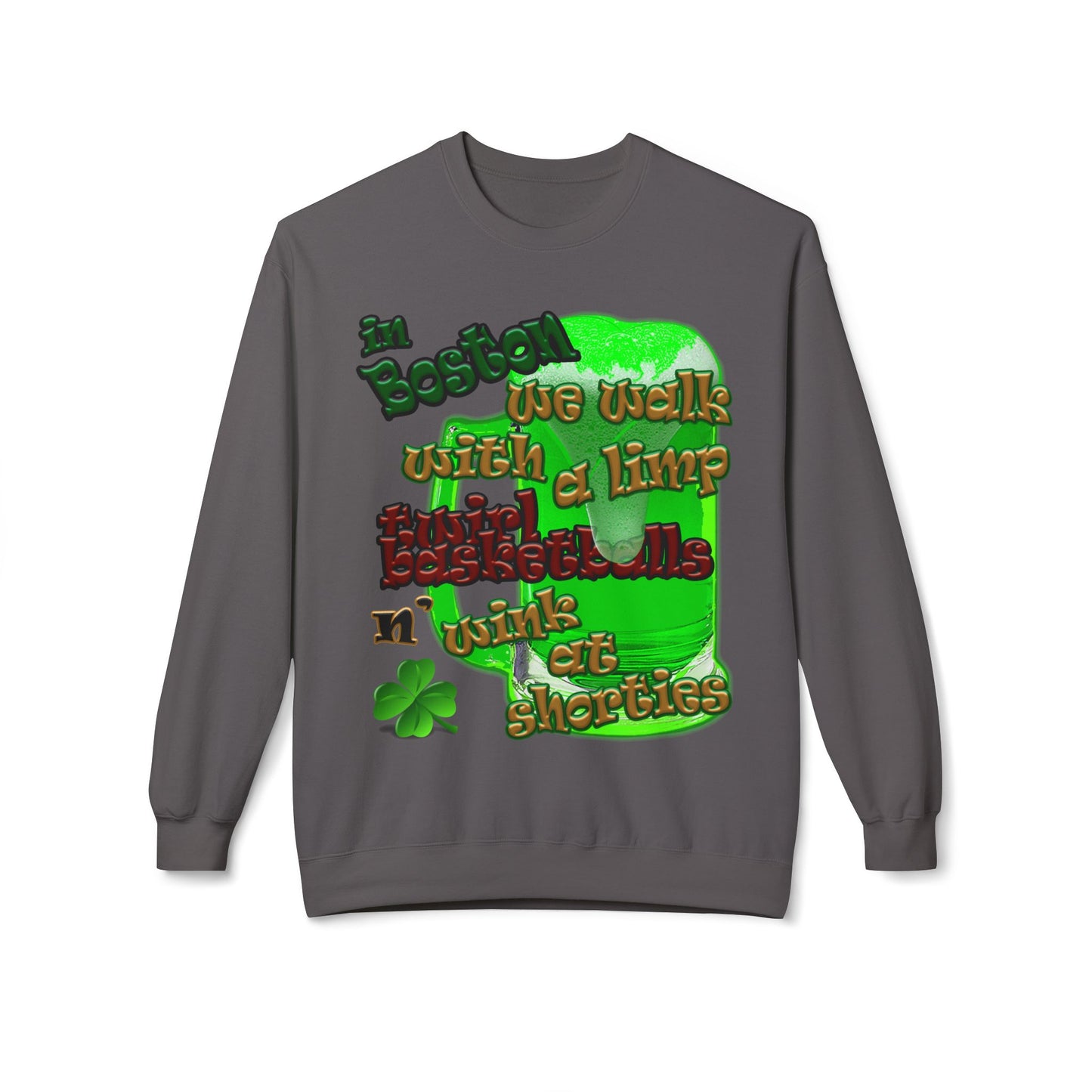celtics logo - Unisex Midweight Softstyle Fleece Crewneck Sweatshirt