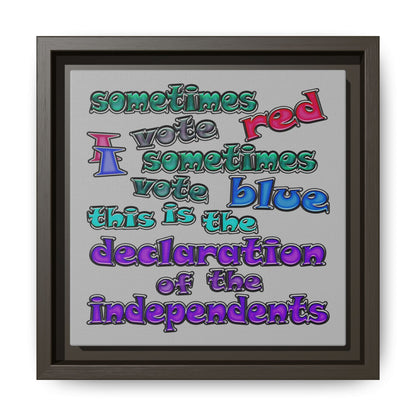 declaration of the independents - framed canvas art (light grey)