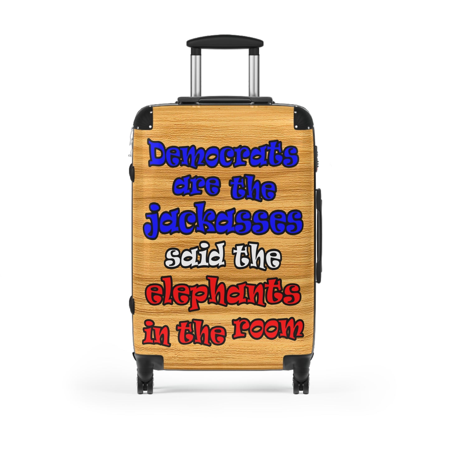 donkeys and elephants - Suitcase (butterscotch wood finish)