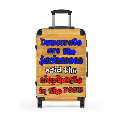 donkeys and elephants - Suitcase (butterscotch wood finish)