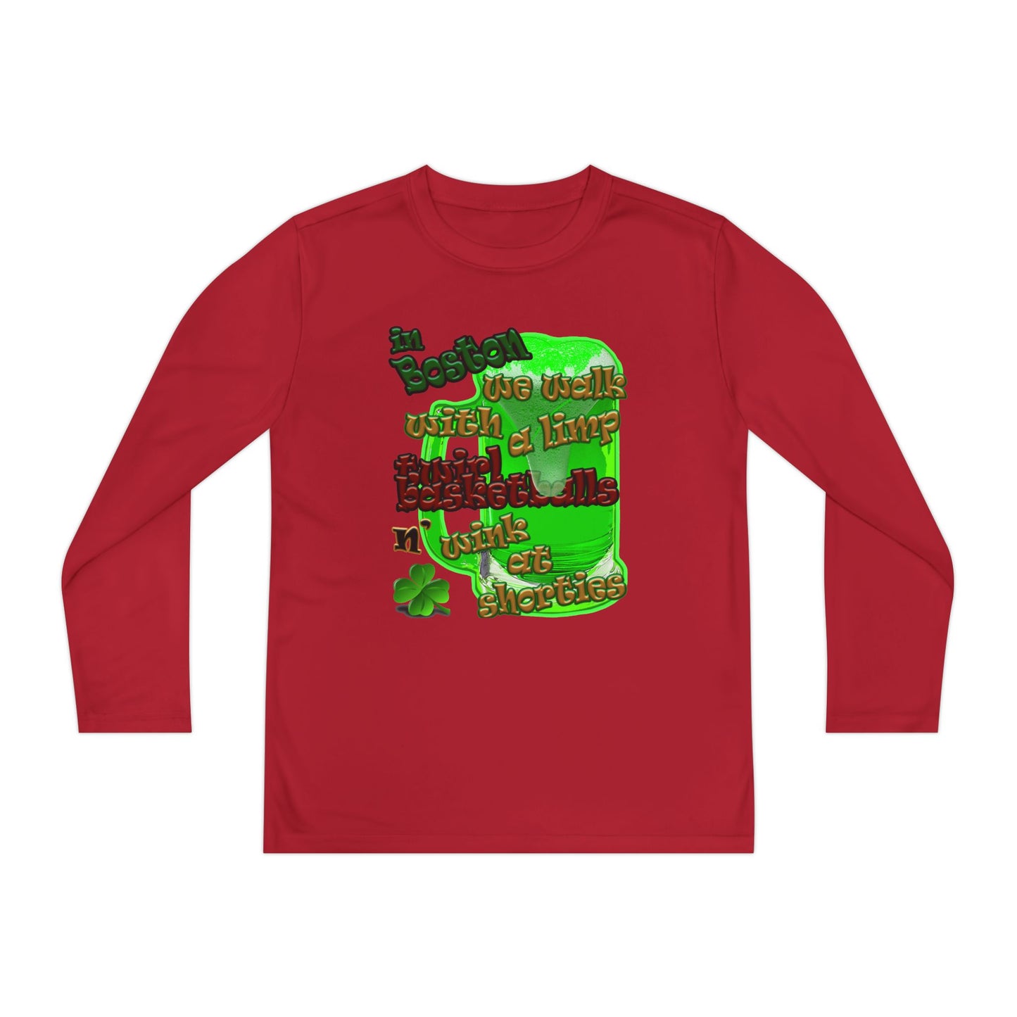 celtics logo - Youth Long Sleeve Competitor Tee