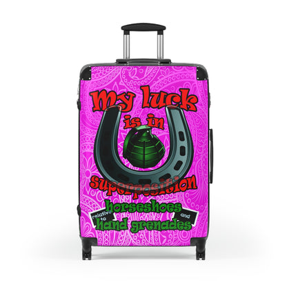my luck - Suitcase (pink swirl)
