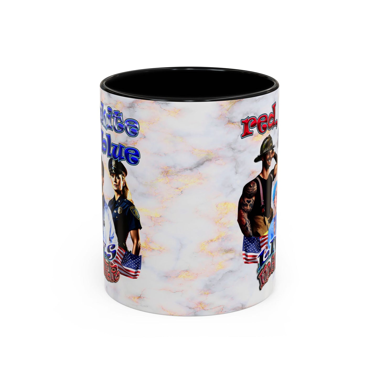 rw&b lives matter - Accent Mug (white marble)