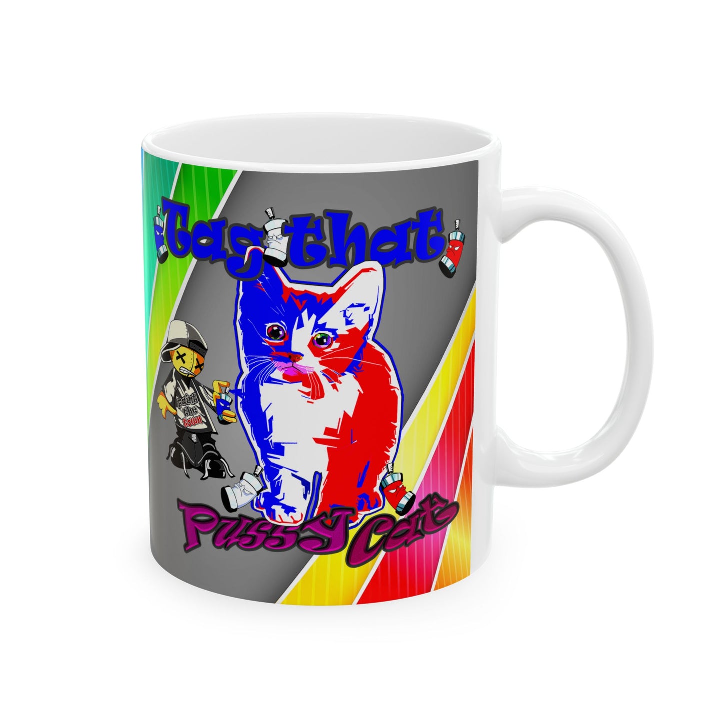 tag that - White Mug (rainbow split)