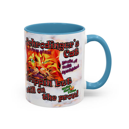 schrodinger's cat - Accent Mug (white marble)