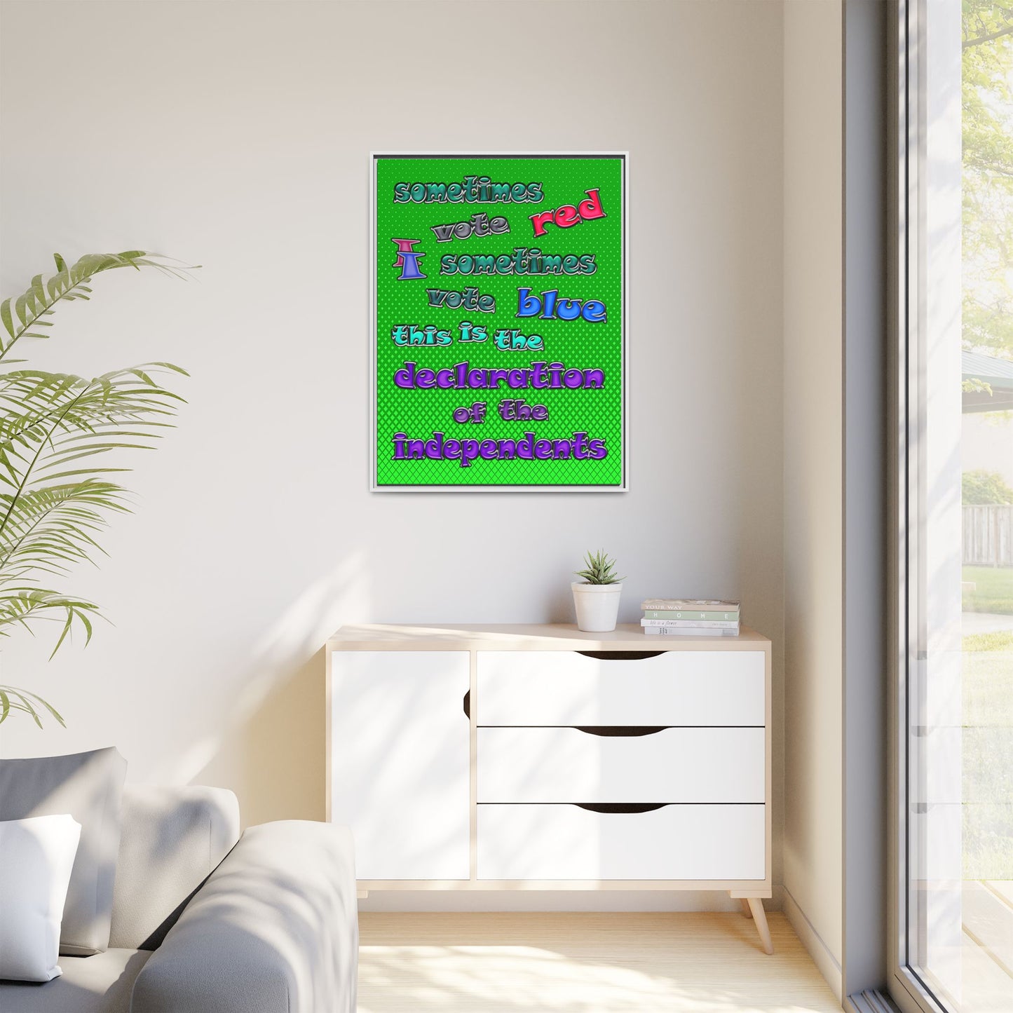 declaration of the independents - framed canvas art (logo green)