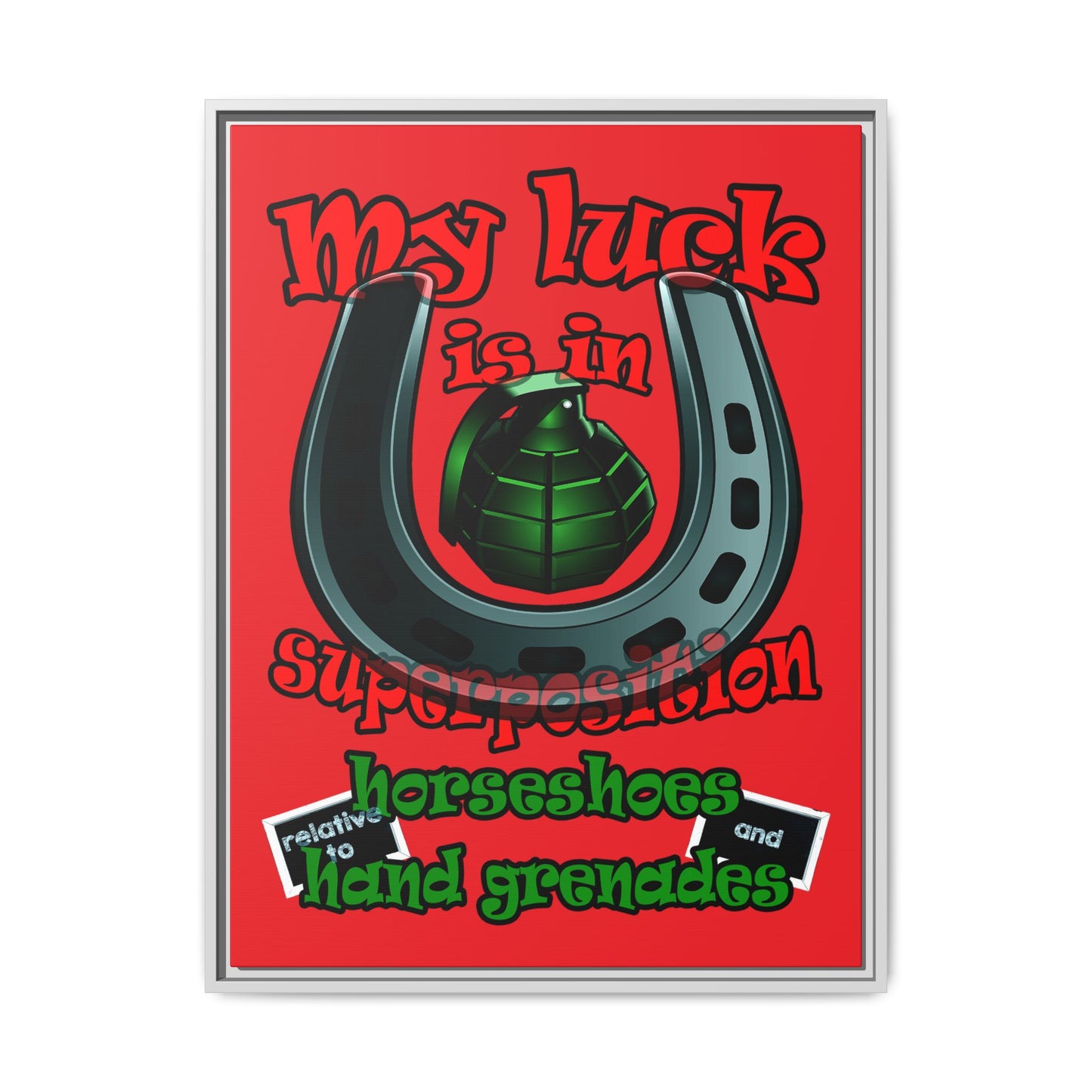 my luck - framed canvas art (red)