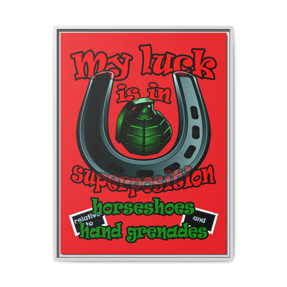 my luck - framed canvas art (red)