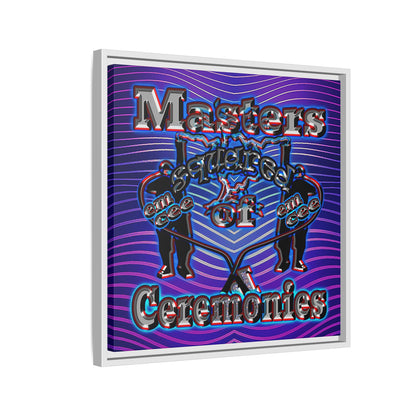 em cee squared - framed canvas art (purple wave)