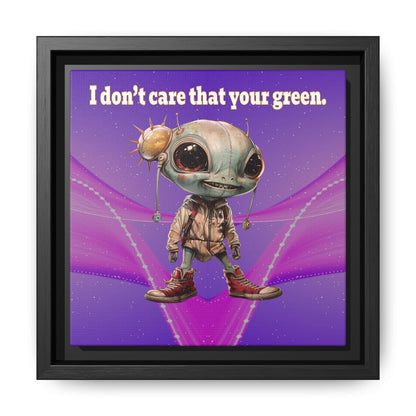 I don't care that your green - framed canvas art (purple-pink wave)
