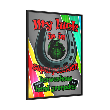 my luck - framed canvas art (rainbow split)