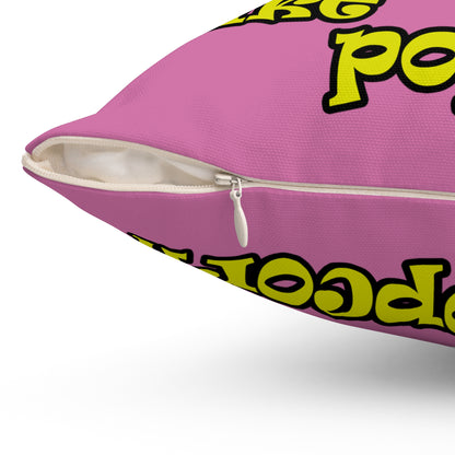 popping like popcorn - Spun Polyester Square Pillow - (light pink)
