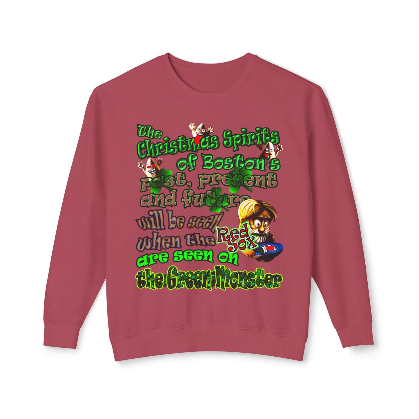 christmas spirits of boston - Unisex Lightweight Crewneck Sweatshirt