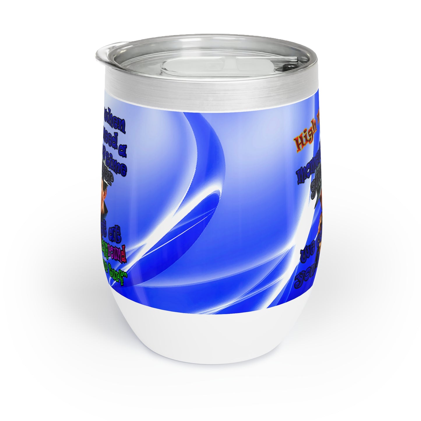 high noon - Chill Wine Tumbler (blue-white wave)