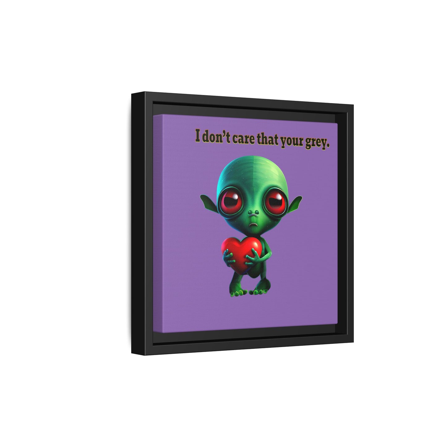 I don't care that your grey - framed canvas art (light purple)
