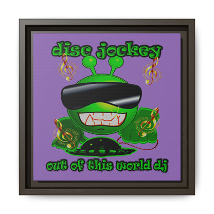 disc jockey - framed canvas art (light purple)