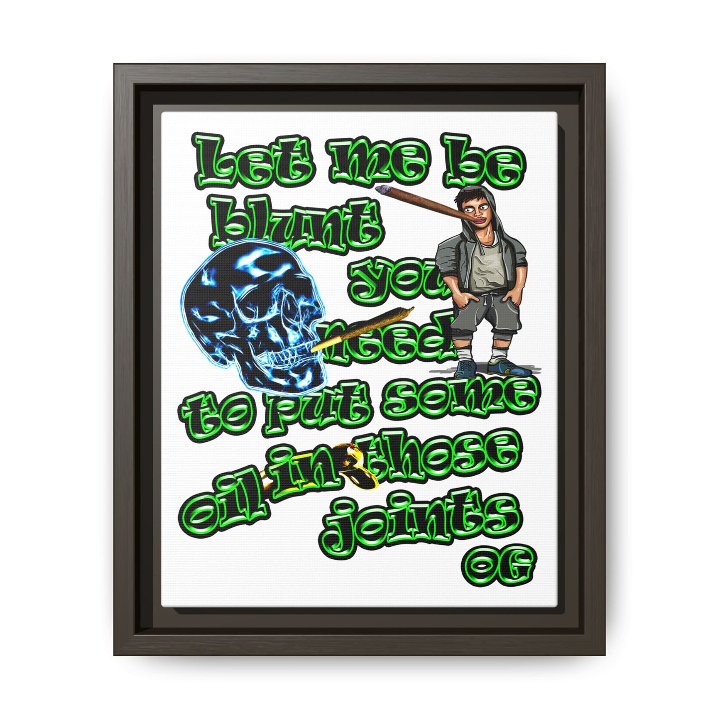 og - framed canvas art (white)