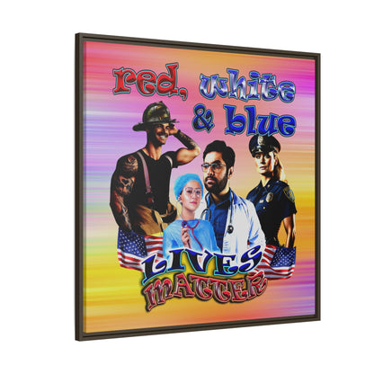 rw&b lives matter - framed canvas art (color blur)