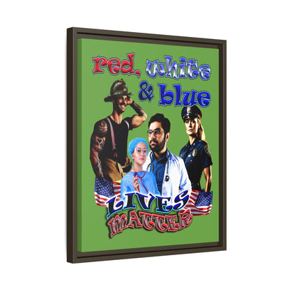 rw&b lives matter - framed canvas art (green)