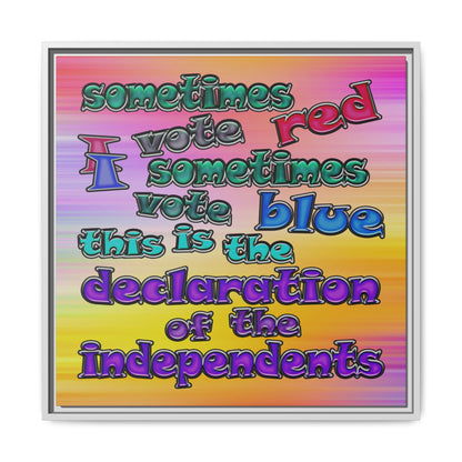 declaration of the independents - framed canvas art (color blur)
