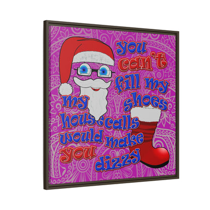 santa's shoes - framed canvas art (pink swirl)