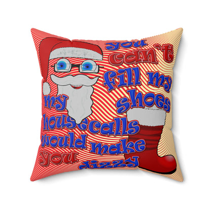 santa's shoes - Spun Polyester Square Pillow - (yellow-orange wave)