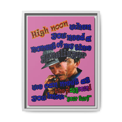 high noon - framed canvas art (light pink)