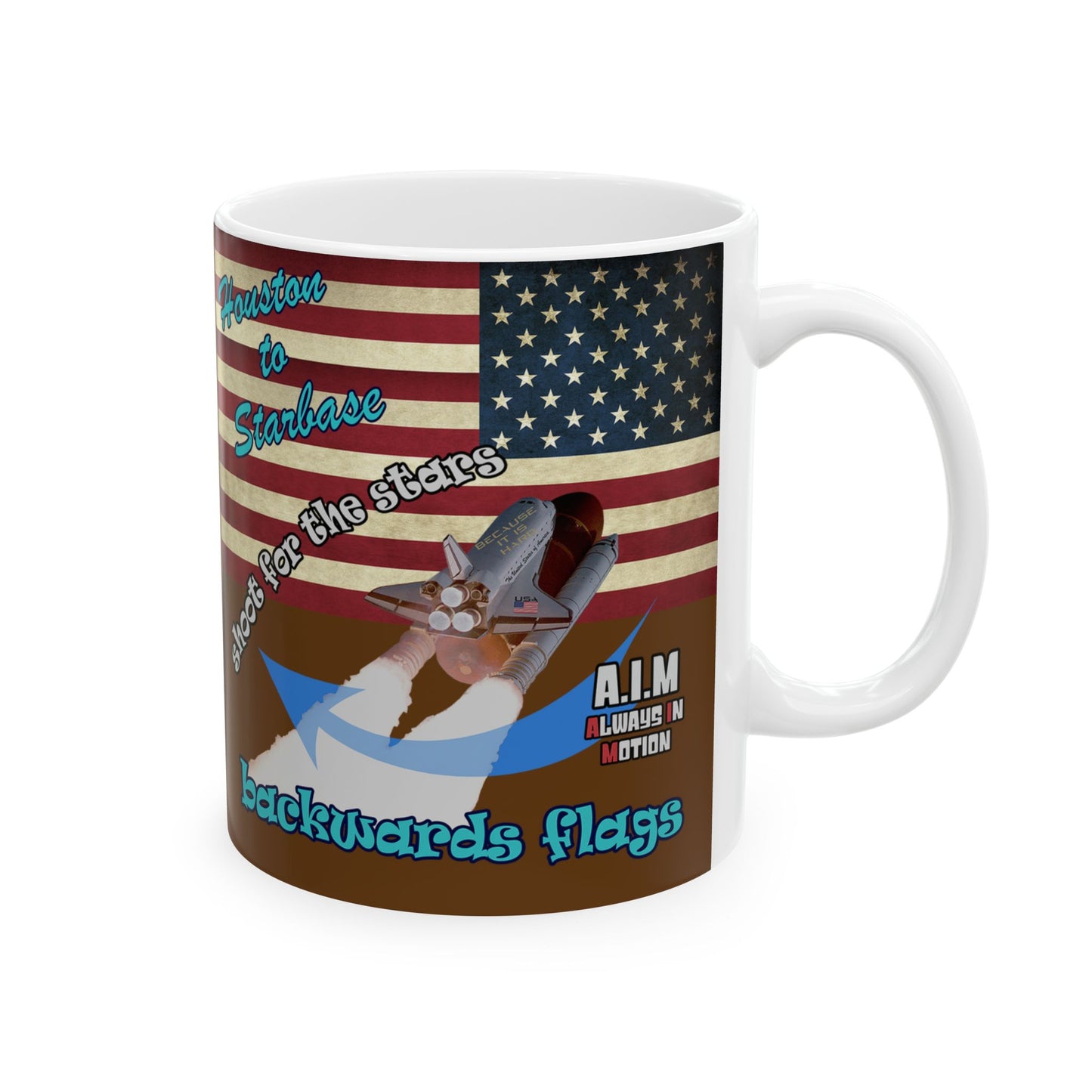shoot for the stars - White Mug (brown)