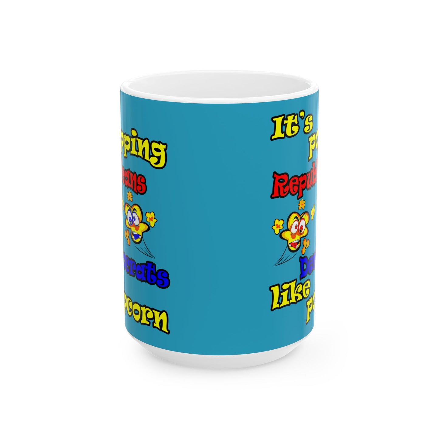popping like popcorn - White Mug (turquoise)