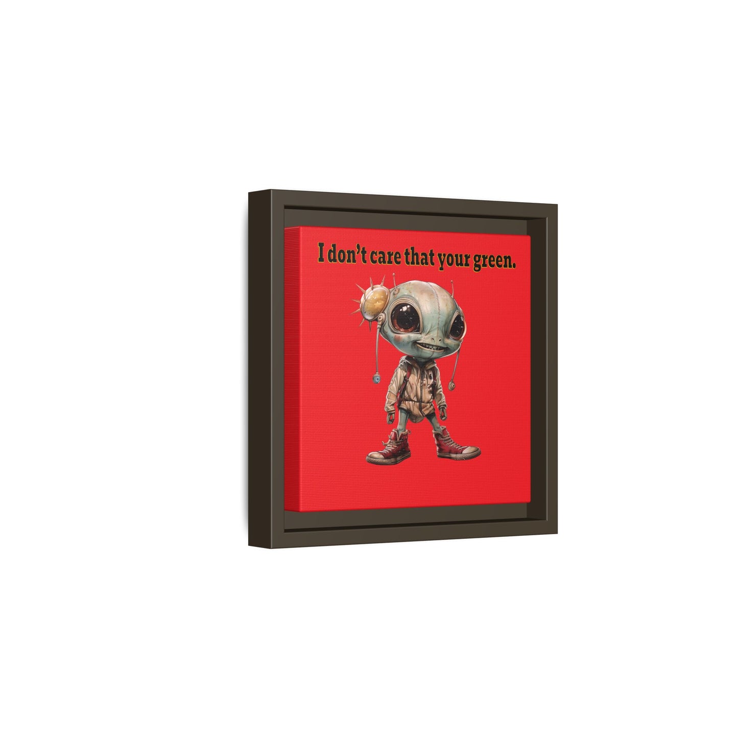 I don't care that your green - framed canvas art (red)