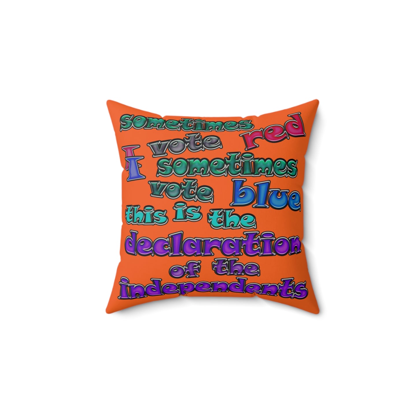 declaration of the independents - Faux Suede Square Pillow - (orange)