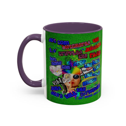 drop the beat - Accent Mug (green turf)