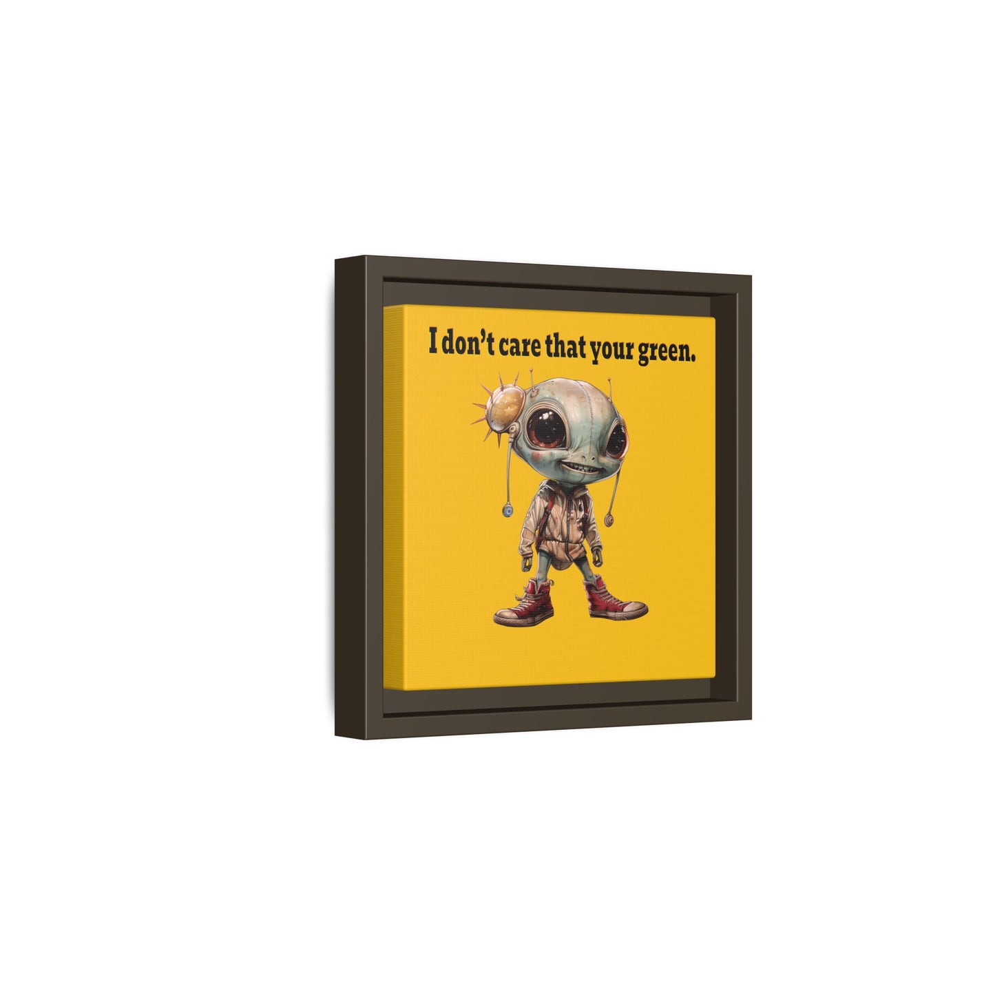 I don't care that your green - framed canvas art (yellow)