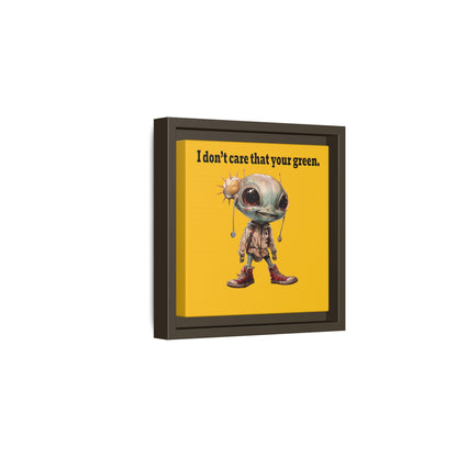 I don't care that your green - framed canvas art (yellow)